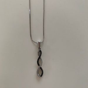 10k Gold white and black diamond necklace